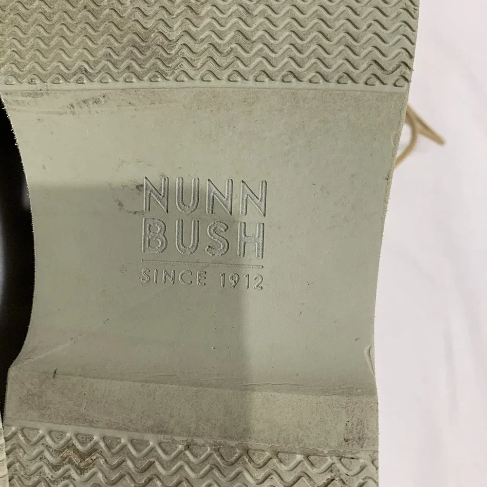 Nunn Bush Canvas Plain Toe Oxford Dress Shoes Mens 12 M Gray Brown‎ Lace Up
